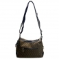 Preview: flevado Elegante Schultertasche/ Umhängetasche Kunstleder Schnallenoptik braun